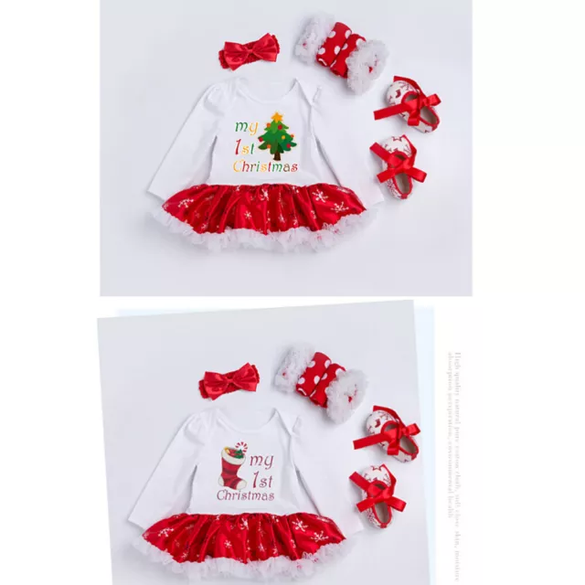 Set of 2 Toddler Tutu Dress up Party Santa Claus Costume for Kids 3