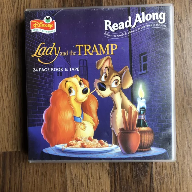 Disney Music & Stories Lady & The Tramp Read Along Book & Audio Cassette Tape