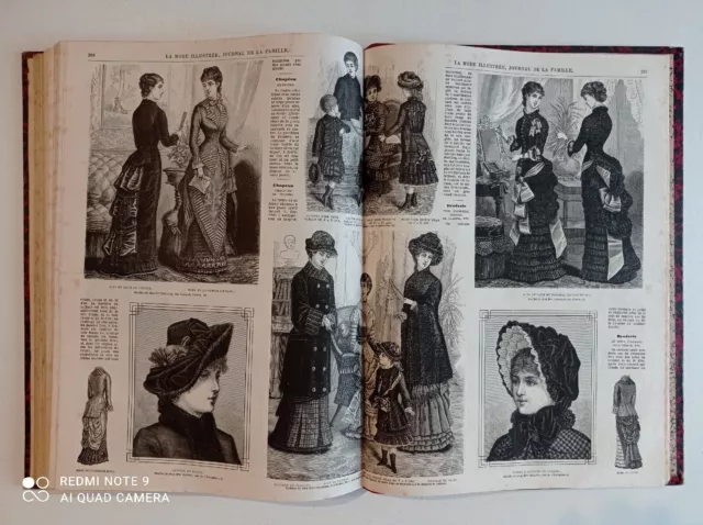 La Mode Illustrée 1881 relié 51 N° Robe en Surah Crêpe Gaze Satin Cachemire... 2