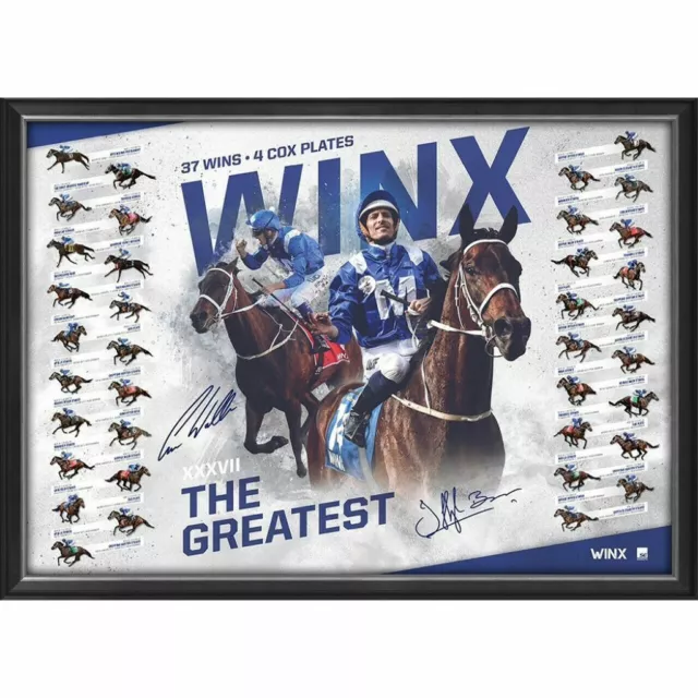 Winx The Greatest Framed Horse Racing Sports Print Black Caviar Pharlap Cummings