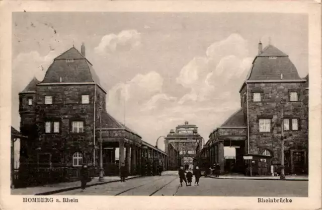 Ak Gruss Aus Duisburg Homberg Rhein Brücke Mit Häuser 1926 Nordrhein Westfalen