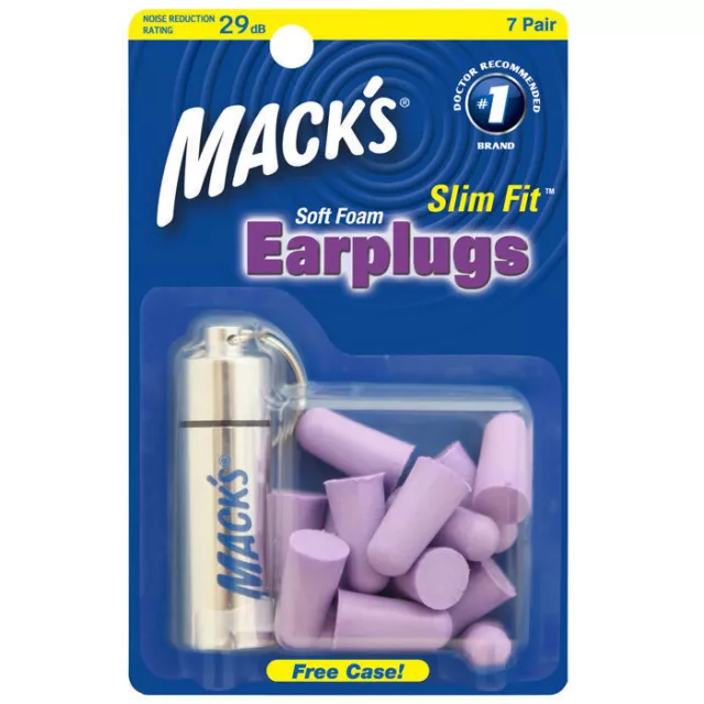 Mack's (Mack's) Ajuste Fino Gomaespuma Suave Oídos X 7 Pares + Aluminio Funda