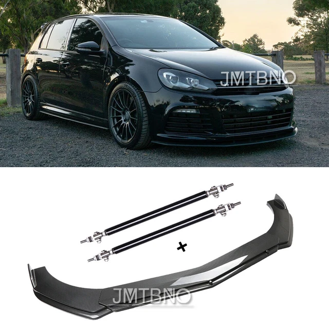 FRONT BUMPER LIP Splitters + Strut Rods Carbon Fiber For VW Golf GTI MK5 MK6 MK7 EUR 122,33