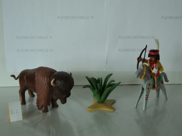 Lot Vintage Playmobil Western - Indiens, Chasseur à Cheval - Set 3731/3733 (1988)