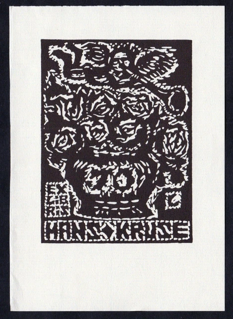 Exlibris für Hans Kruse / Blumen Blumenkorb flowers flower basket