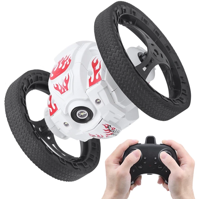 2.4G HZ RC Car Remote Control Bounce Car 360°s Rotation Stunt Car HG £ ...
