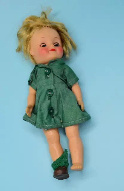 vtg 1965 Effanbee Girl Scout Doll 8.5" missing shoe/sock & messy hair TO restore