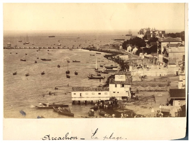Tirage Albuminé Vintage De Boulogne-sur-Mer, La Plage (1870) - Format 19x26 Cm, Référence MQ8427