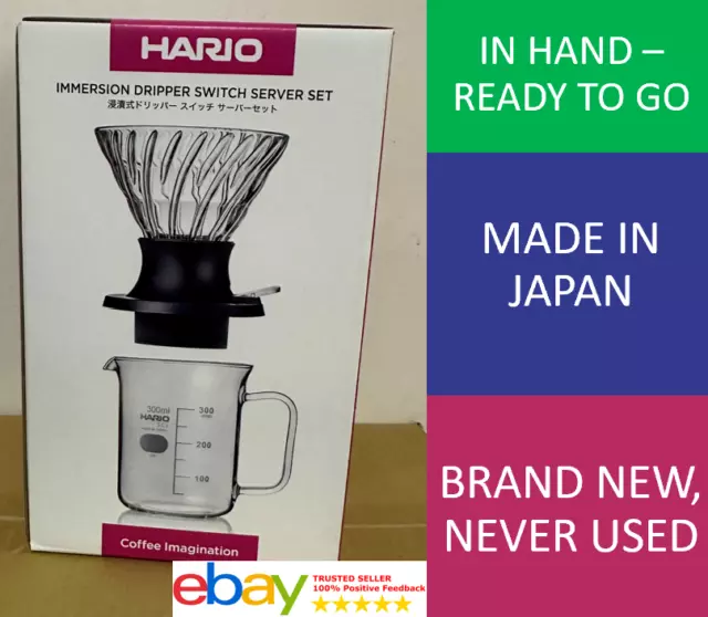 HARIO V60 dripper glass Immersion SWITCH coffee filter & Server set (Never used)