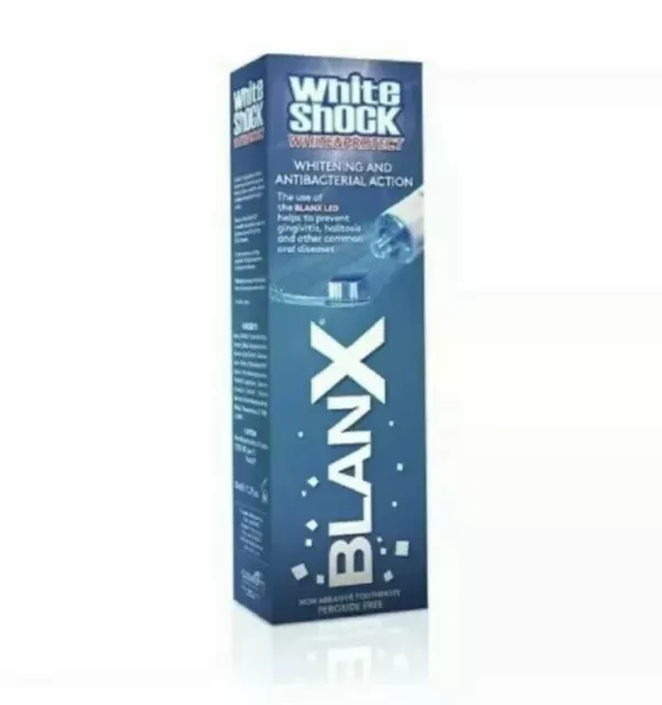 3x BlanX White Shock White & Protect Whitening Toothpaste, 50ml & BLANX LED