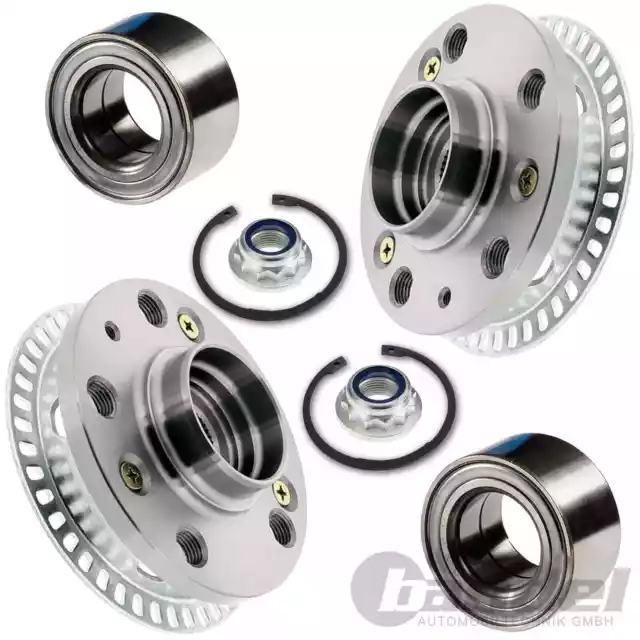 2x RADNABE + ABS-RING RADLAGER VORNE+HINTEN für AUDI A3 8L TT VW GOLF 4 OCTAVIA