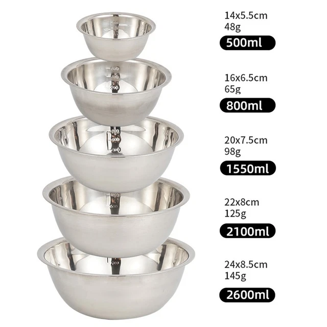 Acciaio Inox Ciotole Esterno Set Spazio Risparmio Impilabile Campeggio Hiking