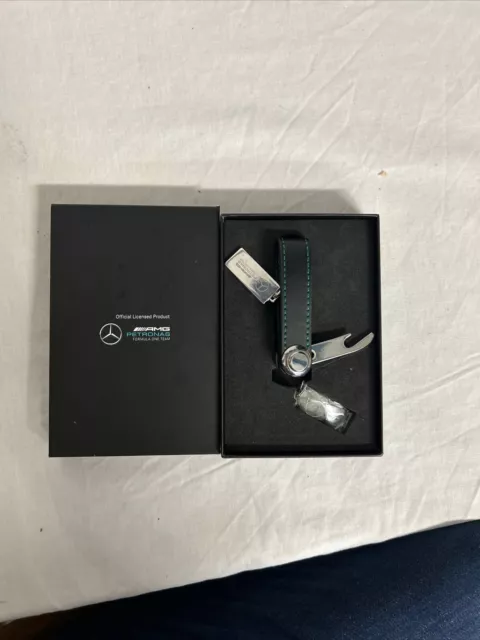 Mercedes-Benz AMG Petronas F1 Leather Keychain