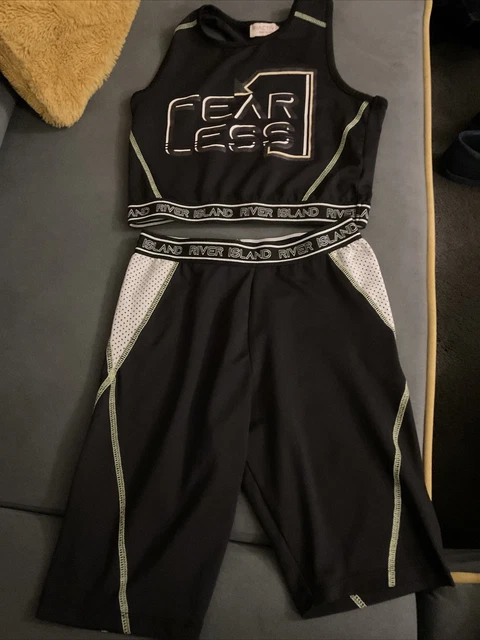 Girls Black Cycling Short Set Age 9`-10 River Island