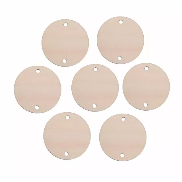 MDF Wooden Round Shape DIY Raw Cut Out Art Laser Craft Decor MDF Circles 2 Holes