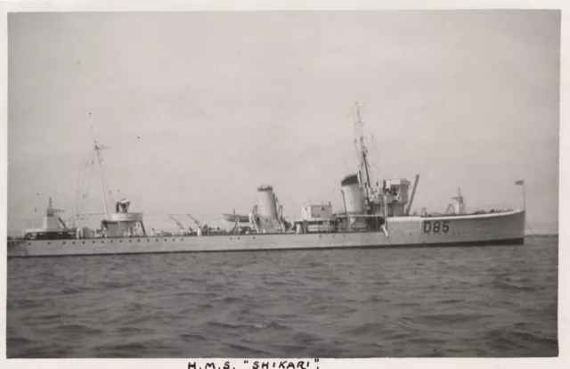 Photograph Royal Navy. HMS "Shikari" Destroyer. Served in WW11. Fine! 1930s