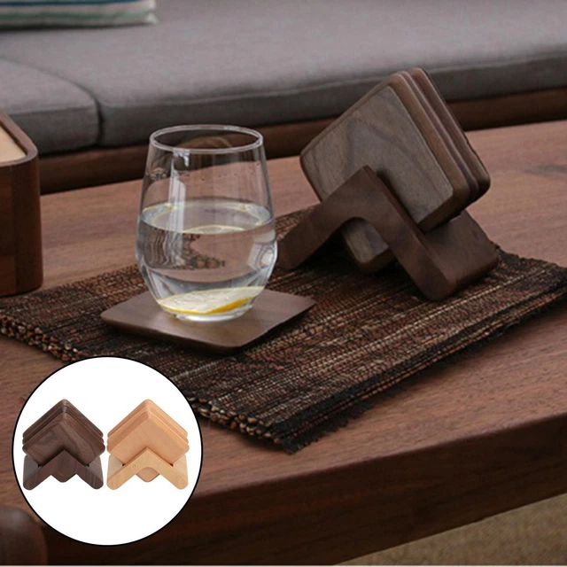 LaserKris Lot de 6 sous-verres en bois MDF de 3 mm découpés au laser LaserKris Lot de 6 sous-verres en bois MDF de 3 mm découpés au laser