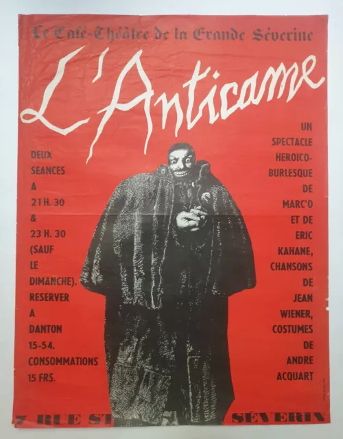 l'Anticame vers 1970 Affiche Originale Théâtre La Grande Severine