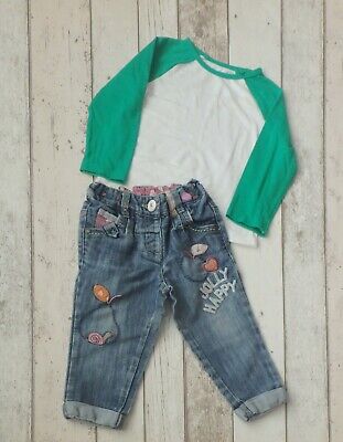 ** FAB Baby Girl Long Sleeve Top & Jeans Outfit - Next (12 - 18 months) **
