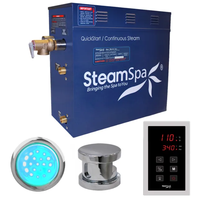 Generador de baño de vapor SteamSpa INT600 Indulgence 6 KW QuickStart - cromado