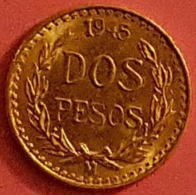 MEXICO Münze 2 Pesos 1945 Gold mexikanische DOS Goldmünze