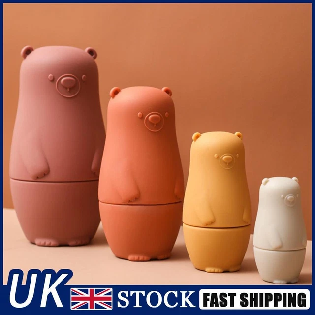 Color Size Matching Toys Gifts Montessori Toy for Boys Girls (Red Bear)