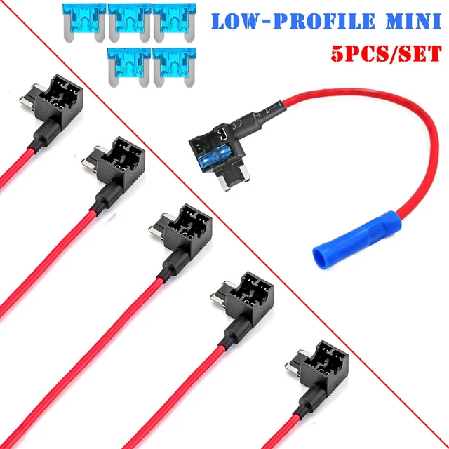 Mini Fuse Tap 15-Piece Fuse Tap Adapter Kit – 12V 20 Amp Add-A-Circuit For Mini/ATM/APM Blade Fuses Add A Fuse