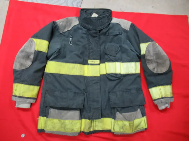 QUAKER DRD 48 x 32 Firefighter JACKET COAT Turnout Bunker GEAR RESCUE TOW BLACK