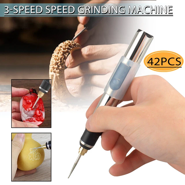 New 42pcs Electric Micro Engraver Pen Engraving Tools Kit DIY Metal Glass L