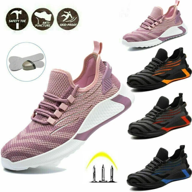 SAFETY SHOES MENS Lightweight Work Trainers Steel Toe Cap Womens Hiking ...