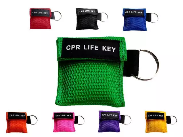 CPR Life Key / Resusitation Face Shield in Key Ring Pouch Ambulance 999