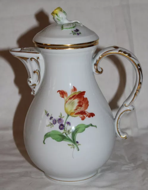 MEISSEN - schöne Porzellan Kanne / Kaffeekanne - Blumen