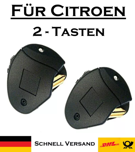 2x Klappschlüssel Gehäuse für Citroen - Ersatz 2 Tasten PKW Fernbedienung KS22B