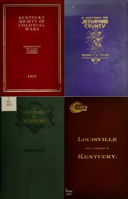 124 Old Books on Kentucky History Genealogy Ancestry Family Records Vol.1 on DVD
