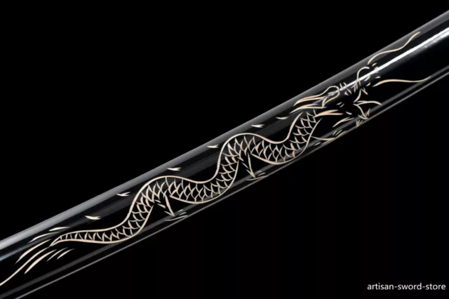 Hand Carved Dragon Saya+Dragon Blade Japanese Dragon Sword Katana Very Sharp 2