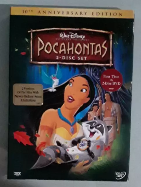 walt disney POCAHONTAS  10th anniversary 2 disc set DVD NEW slipcover scuffing