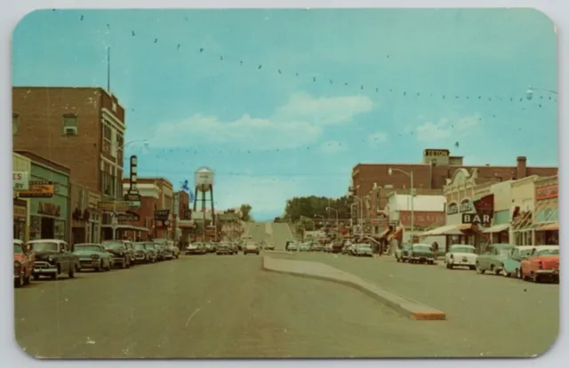Riverton WY Wyoming 1950s Street Scene Vintage Postcard CG