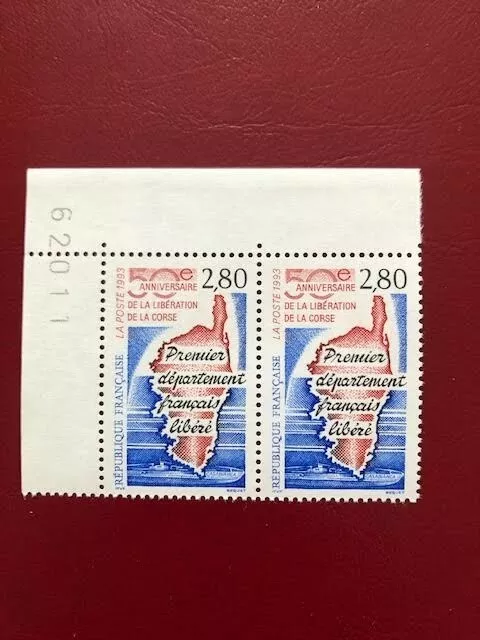 1993 Cinquantenaire de la Libération de la Corse N° 2829**réf 5917 Neuf x 2 