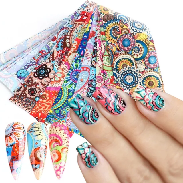 ORIENTAL Nail Foils Nail Art Transfer Foil Wraps Decal 3D Sticker Flowers Decor