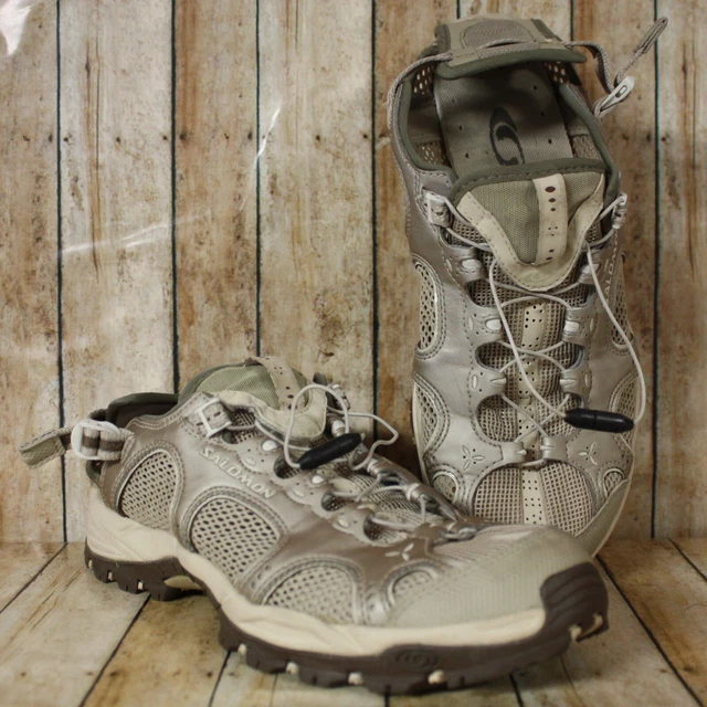 Salomon Techamphibian 2? Mesh Trail Runners Water Shoes Mens US 8 Sand Metallic