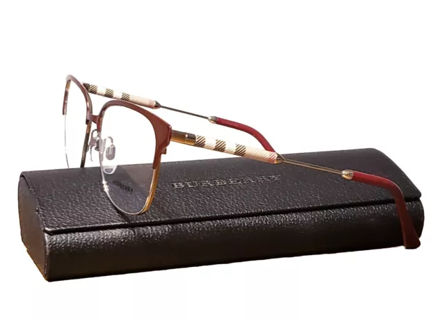BURBERRY BE 1313Q 1237 Black Light Gold Metal Square Eyeglasses