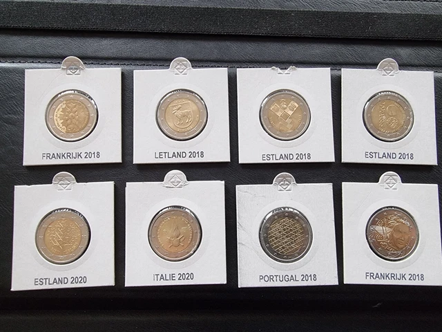 Lot de 8 pièces 2 euros commémoratives UNC 2018 et 2020