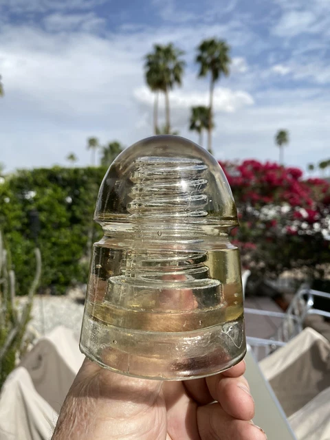 CD 145 ‘Grand Canyon’ Style Beehive Glass Telephone Insulator Straw color MINT!!