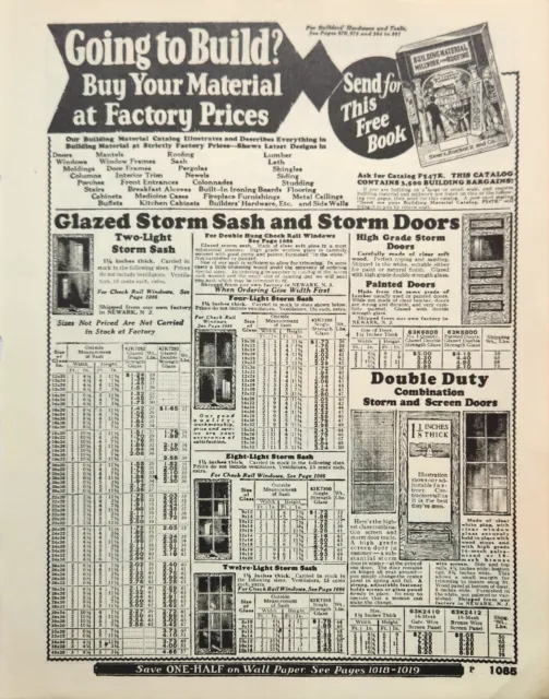 1927 Sears Roebuck Catalogue Glazed Storm Sash Ad