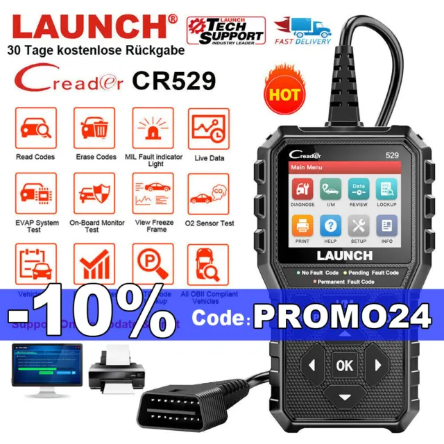 LAUNCH CR529 Lecteur Code OBD2 Diagnostique Voiture AutoVin Outil de Diagnostic