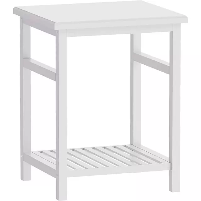 Tatayosi Nightstand End Table 20.2" x 15.7" x 13.7" Outdoor Rectangle Wood White