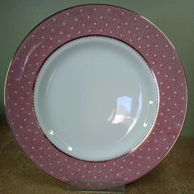 Vintage 1950s, Ridgway, 'Conway' Pattern, Pink Polka Dot, Plate 22.5cm