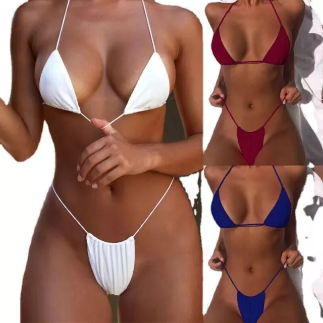 US Seller Sexy Women Bikini Scrunches Butt Swimwear 2 Pcs Set Lady Swimsuit