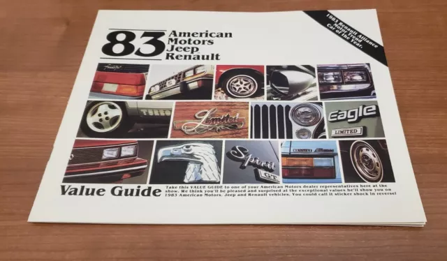 1983 AMC American Motors Jeep Renault Value Guide Sales Brochure booklet oem