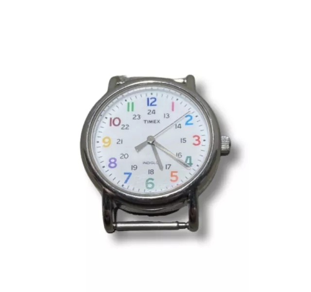Timex Weekender Colorful Multicolor Rainbow Numerals Quartz Indiglo Watch Face